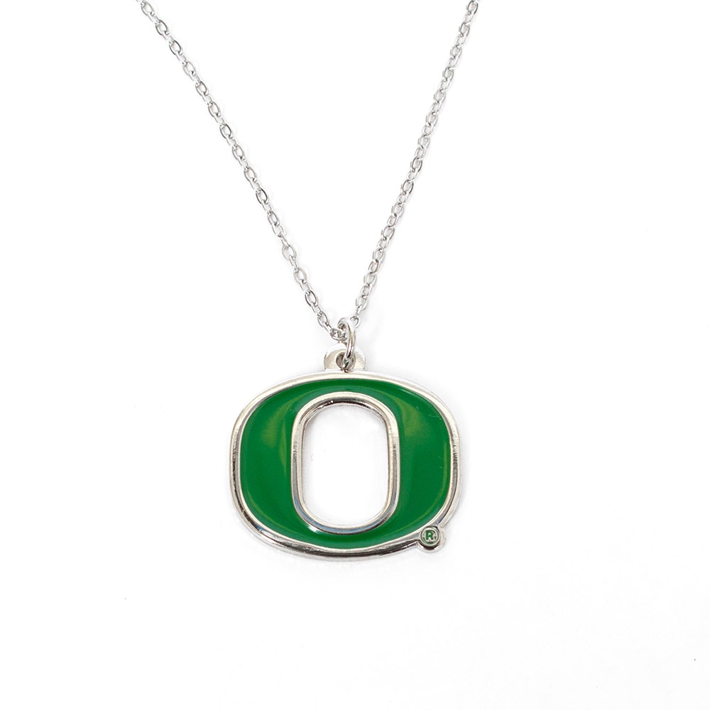 Classic Oregon O, Neil, Green, Necklaces, Metal, Accessories, Women, 18", 1" charm, 1016720